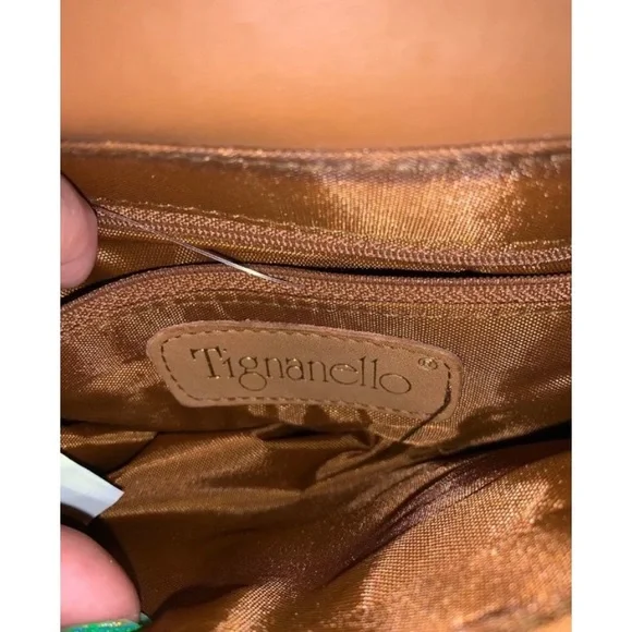 TIGNANELLO Brown Leather Crossbody Shoulder Purse - Picture 2 of 8